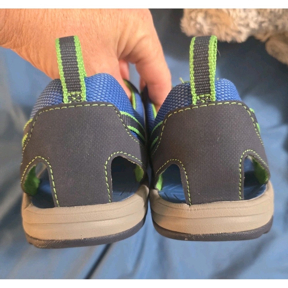 TEVA Kids Manatee Summer Sports Sandals Sz 6 Navy Blue Green Water Shoes Slip On - Picture 5 of 7